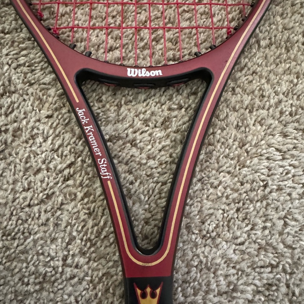 Vintage Wilson Jack Kramer Staff PWS Braided Graphite TENNIS RACQUET 4 1/2" L4 - Picture 3 of 10